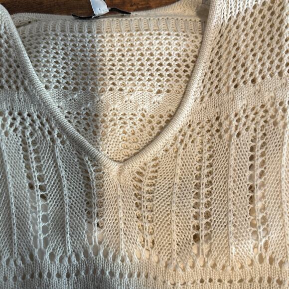 NWT Jessica Simpson Trinity Crochet Sweater Dress XS Ivory Boho Festival Cottage - Picture 4 of 11